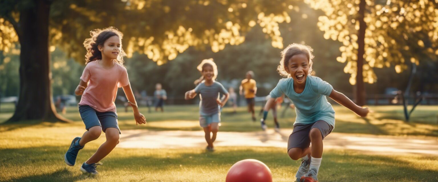 Active children playing in the park